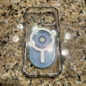 iPhone 14 Speck clear magsafe case with magnetic pop socket